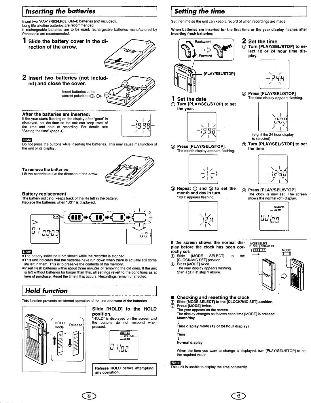 Panasonic RR-DR60 manual 