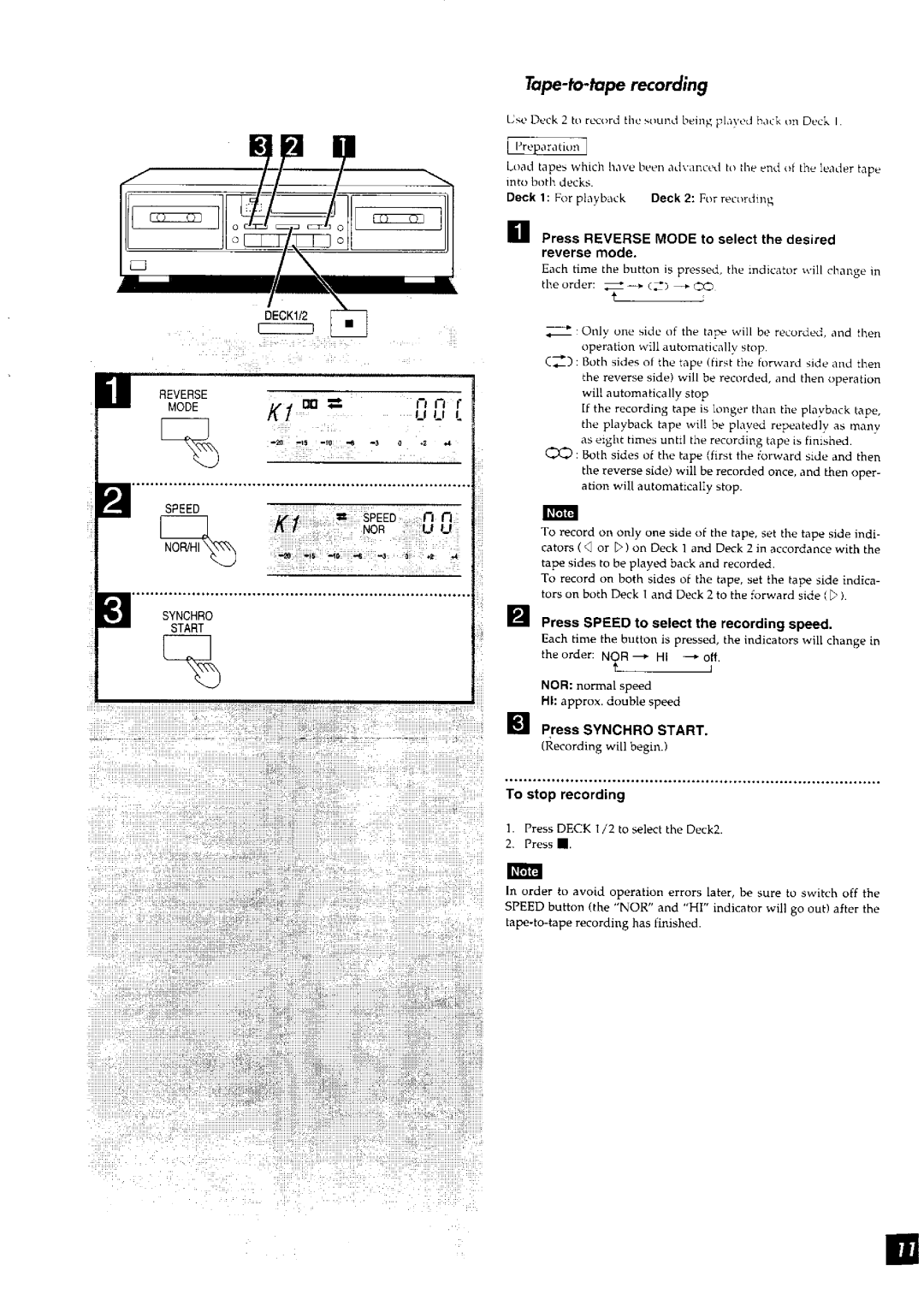 Panasonic RS-TR272 manual 