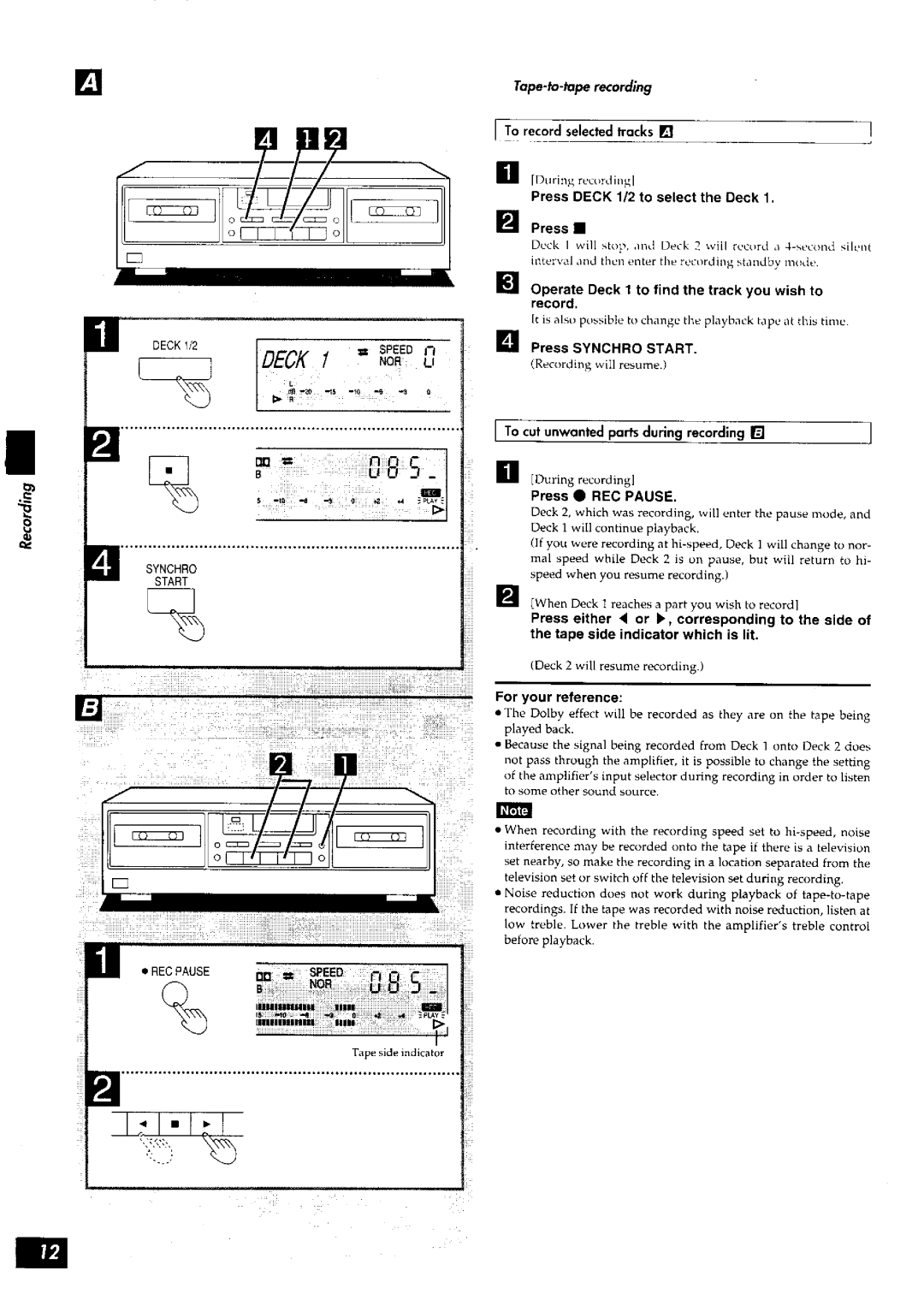 Panasonic RS-TR272 manual 