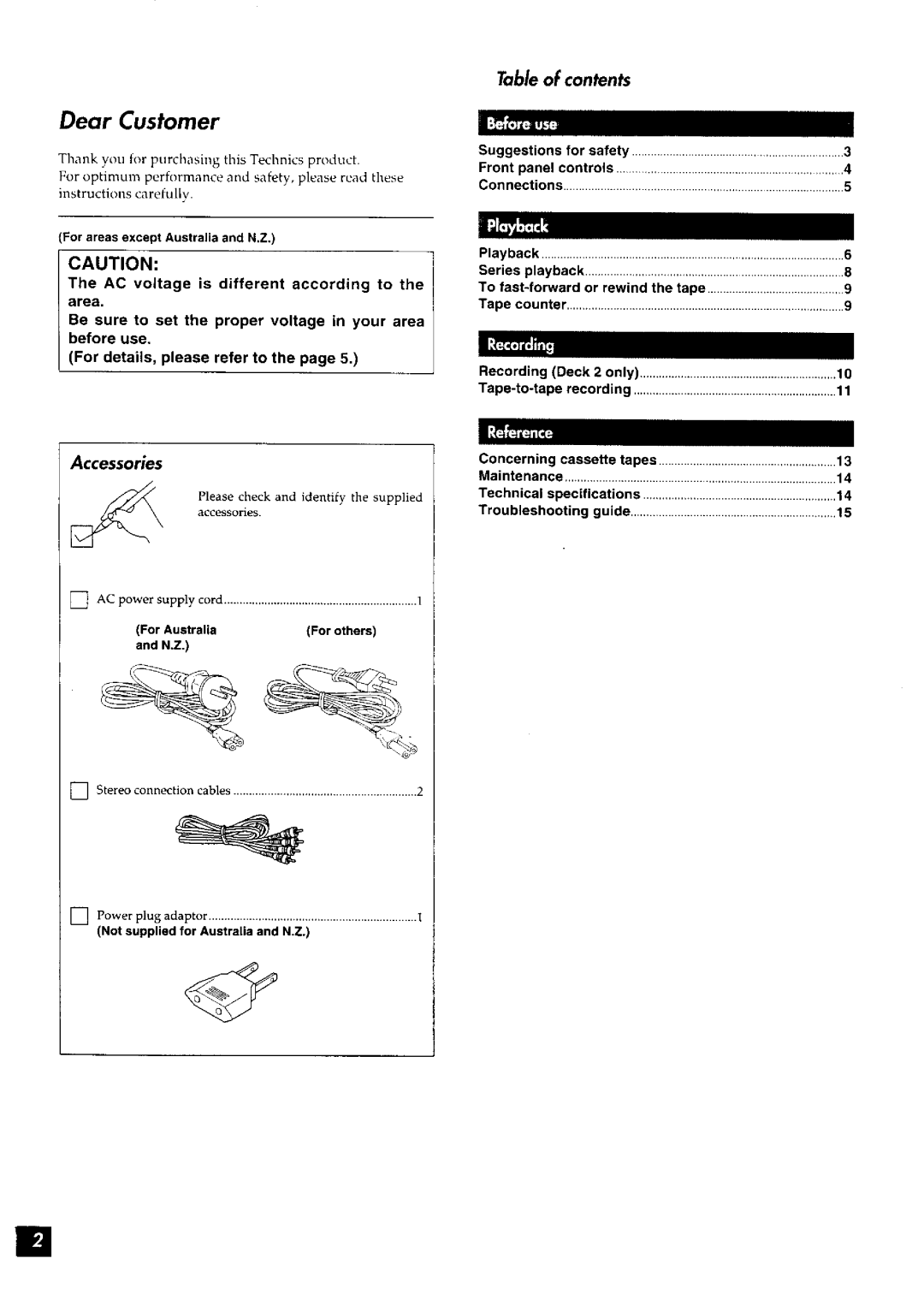 Panasonic RS-TR272 manual 