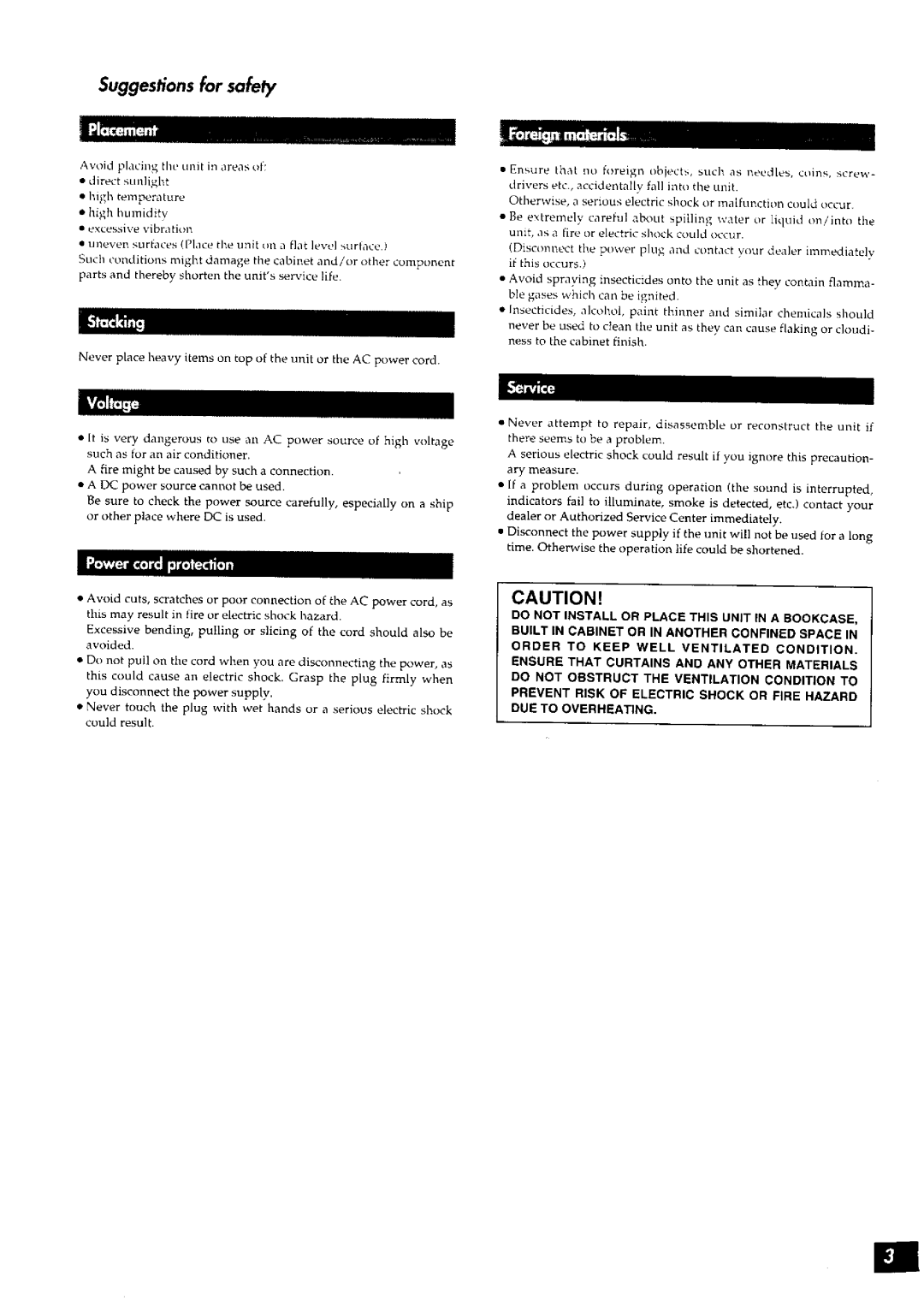 Panasonic RS-TR272 manual 