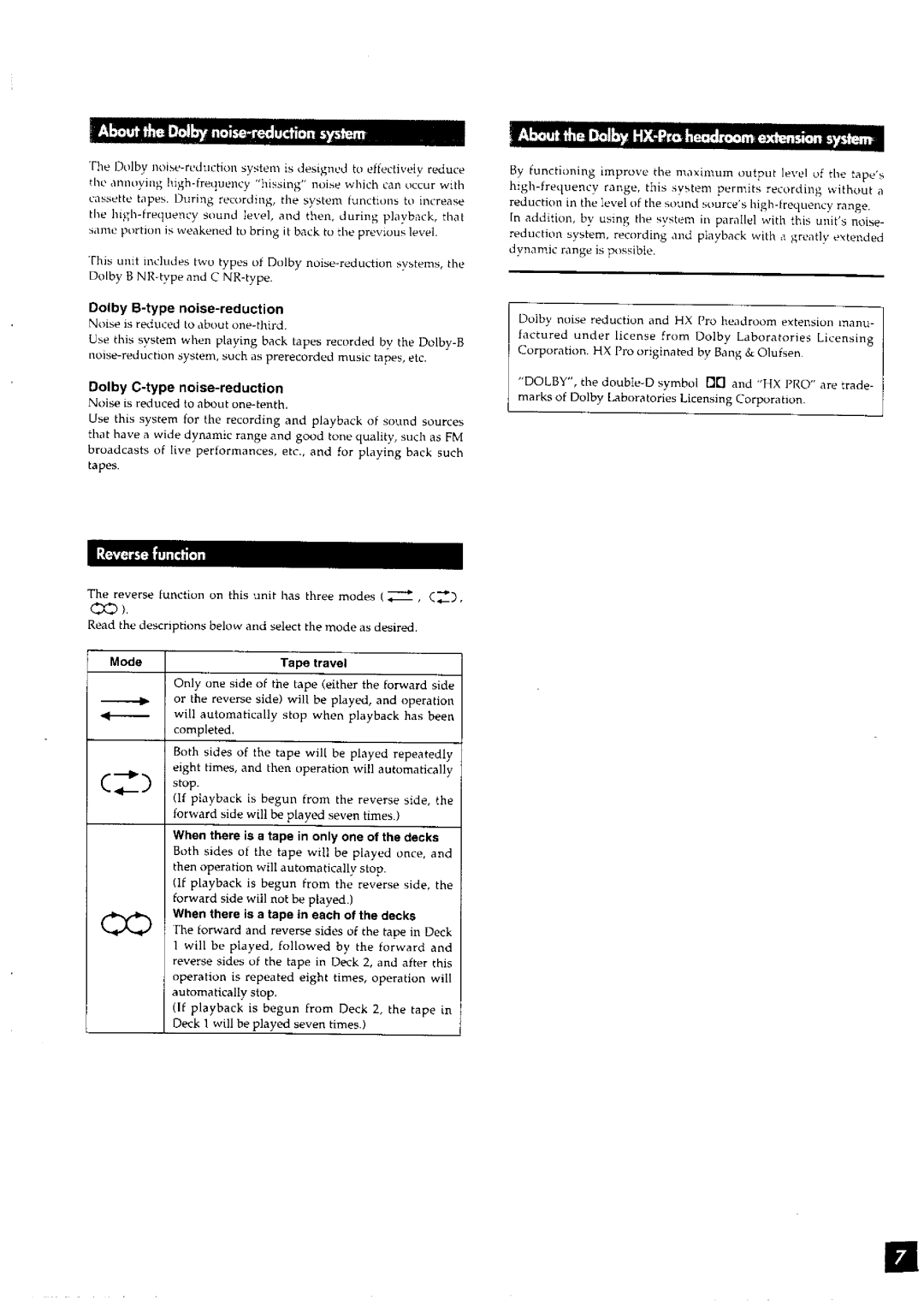 Panasonic RS-TR272 manual 