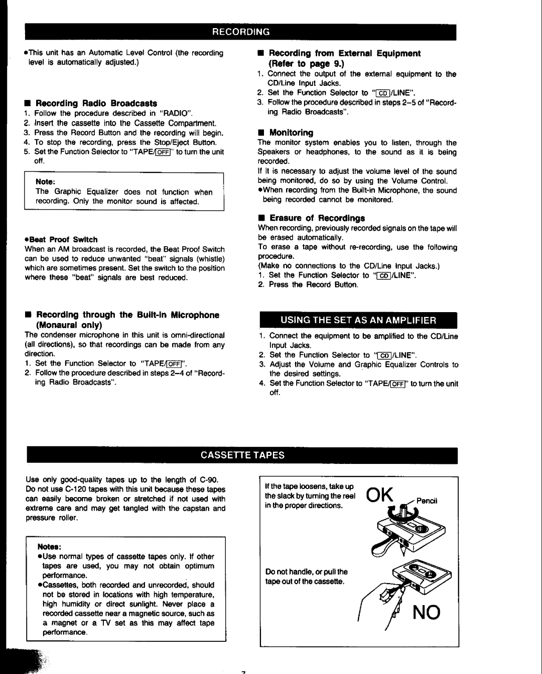 Panasonic RX-CS710 manual 