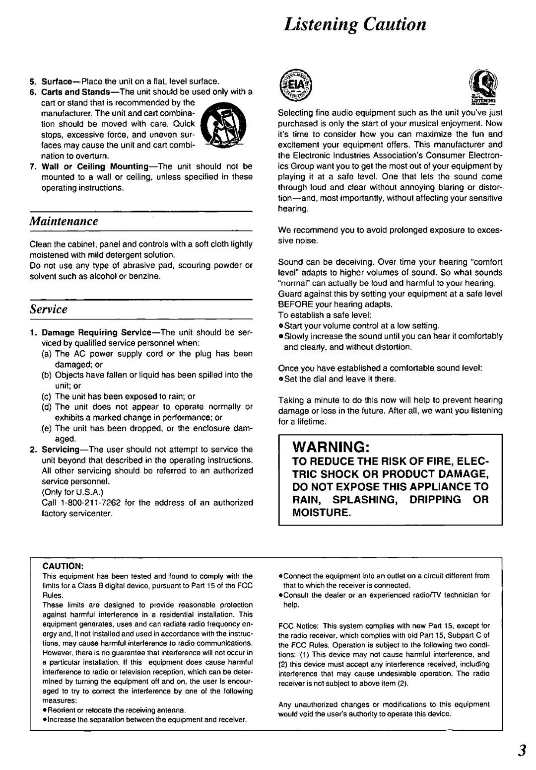 Panasonic RX-DS12 manual 