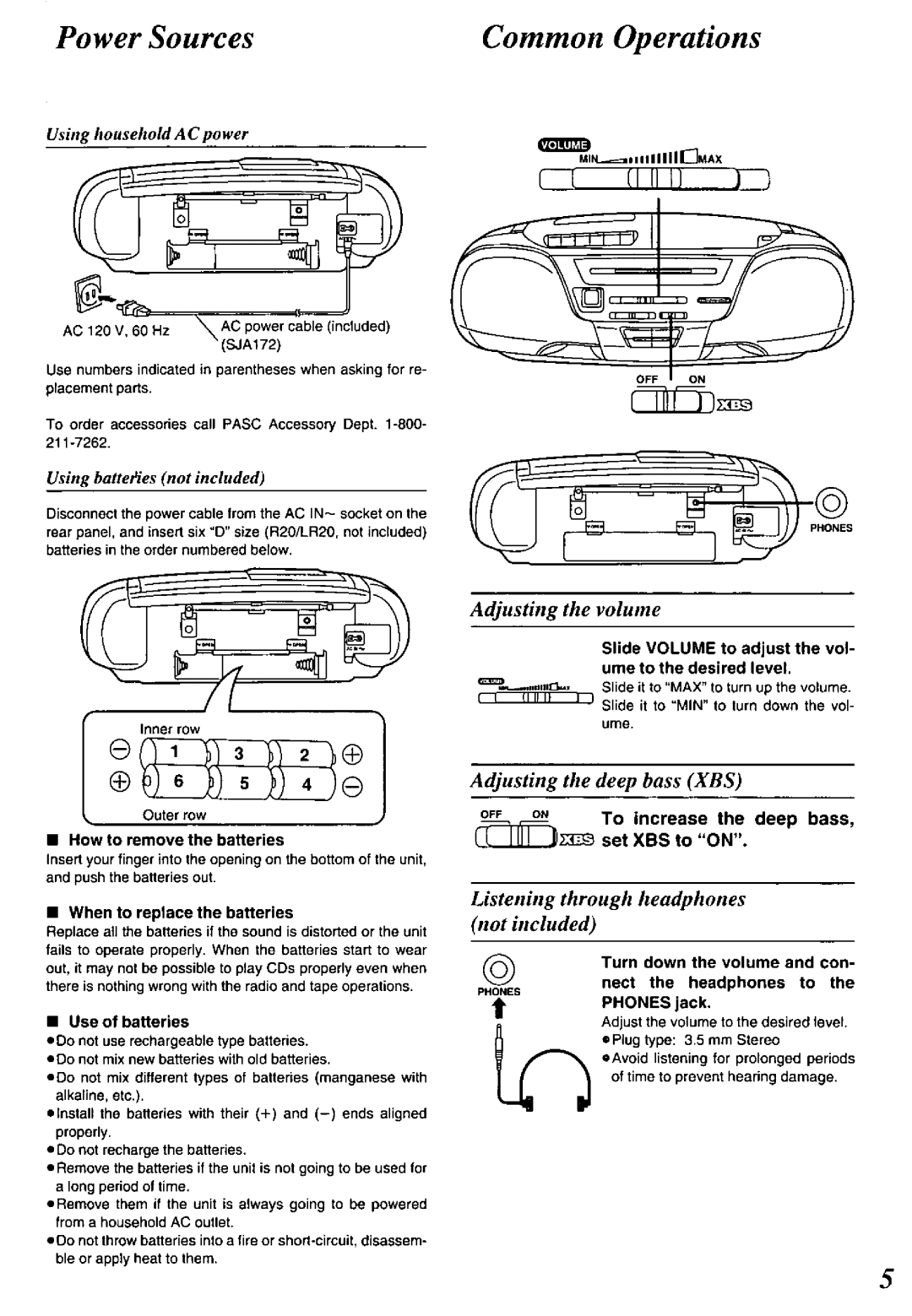 Panasonic RX-DS12 manual 