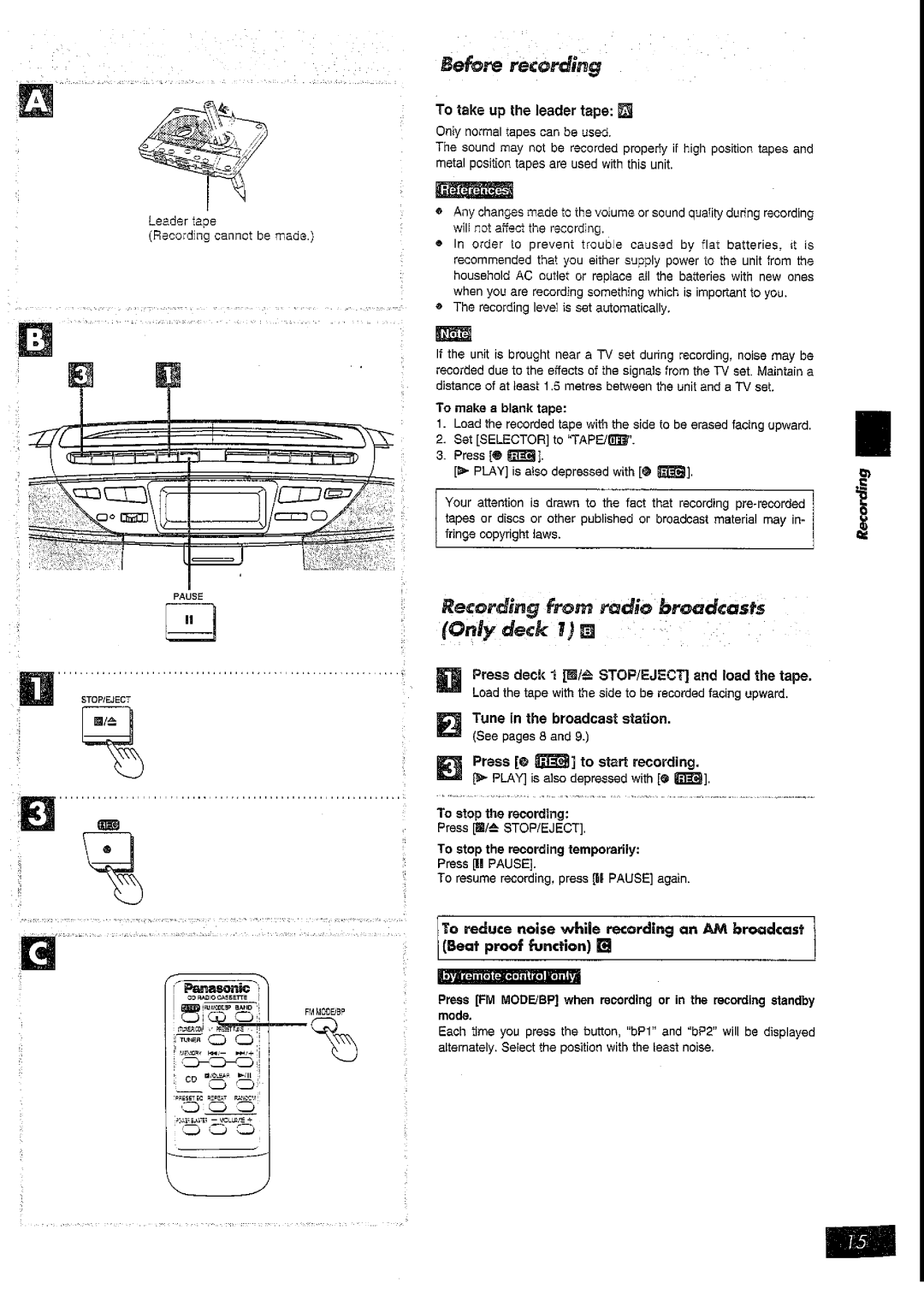 Panasonic RX-DT39 manual 