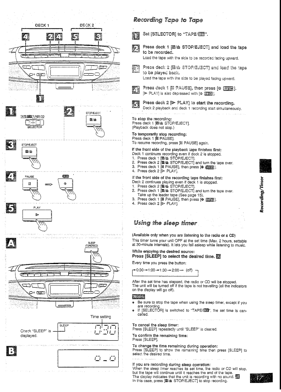 Panasonic RX-DT39 manual 