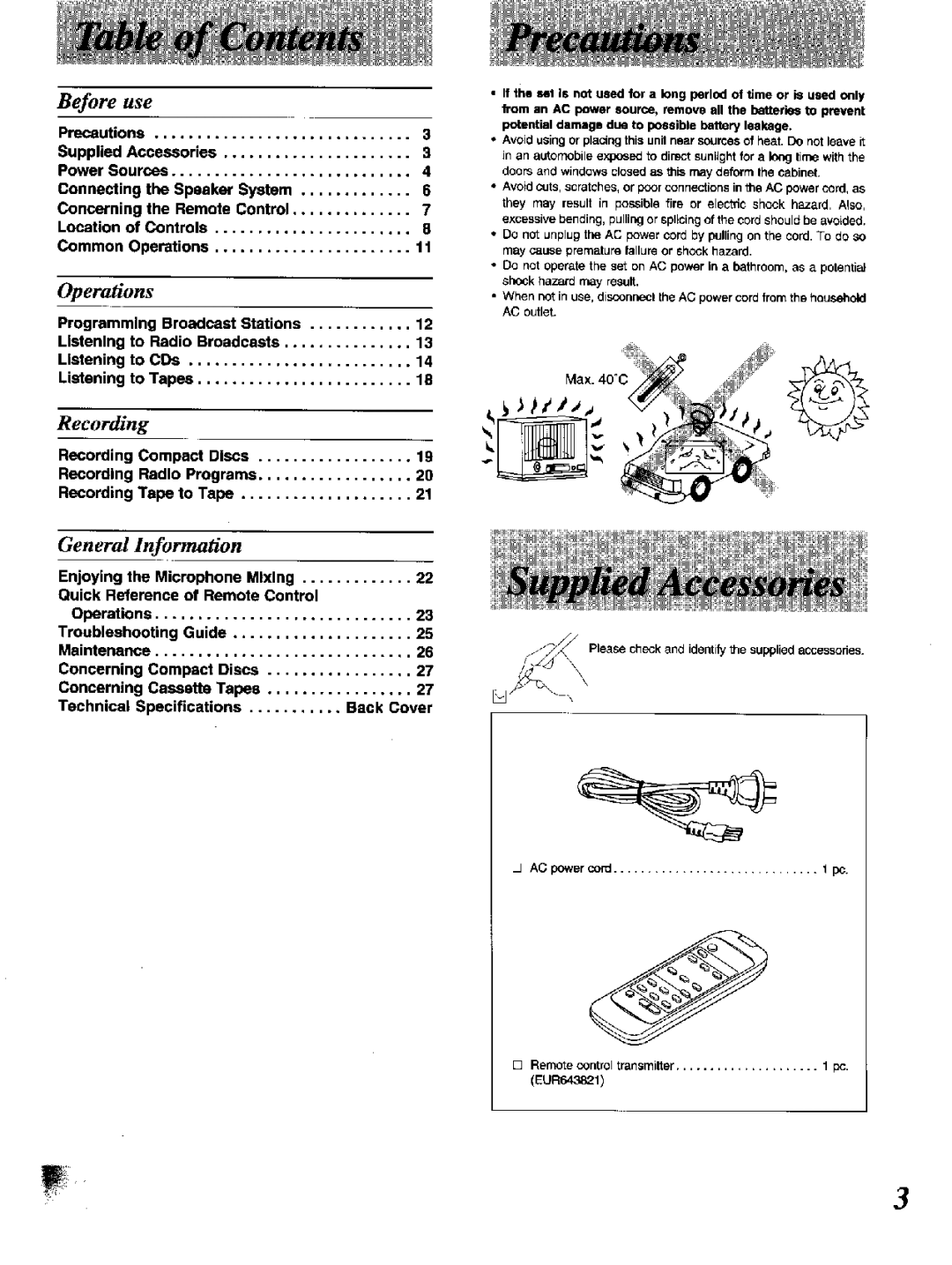 Panasonic RX-DT650 manual 