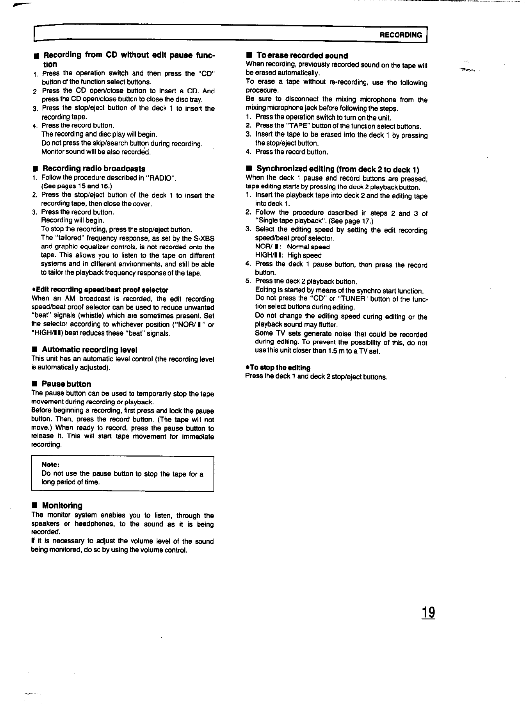 Panasonic RX-DT670 manual 