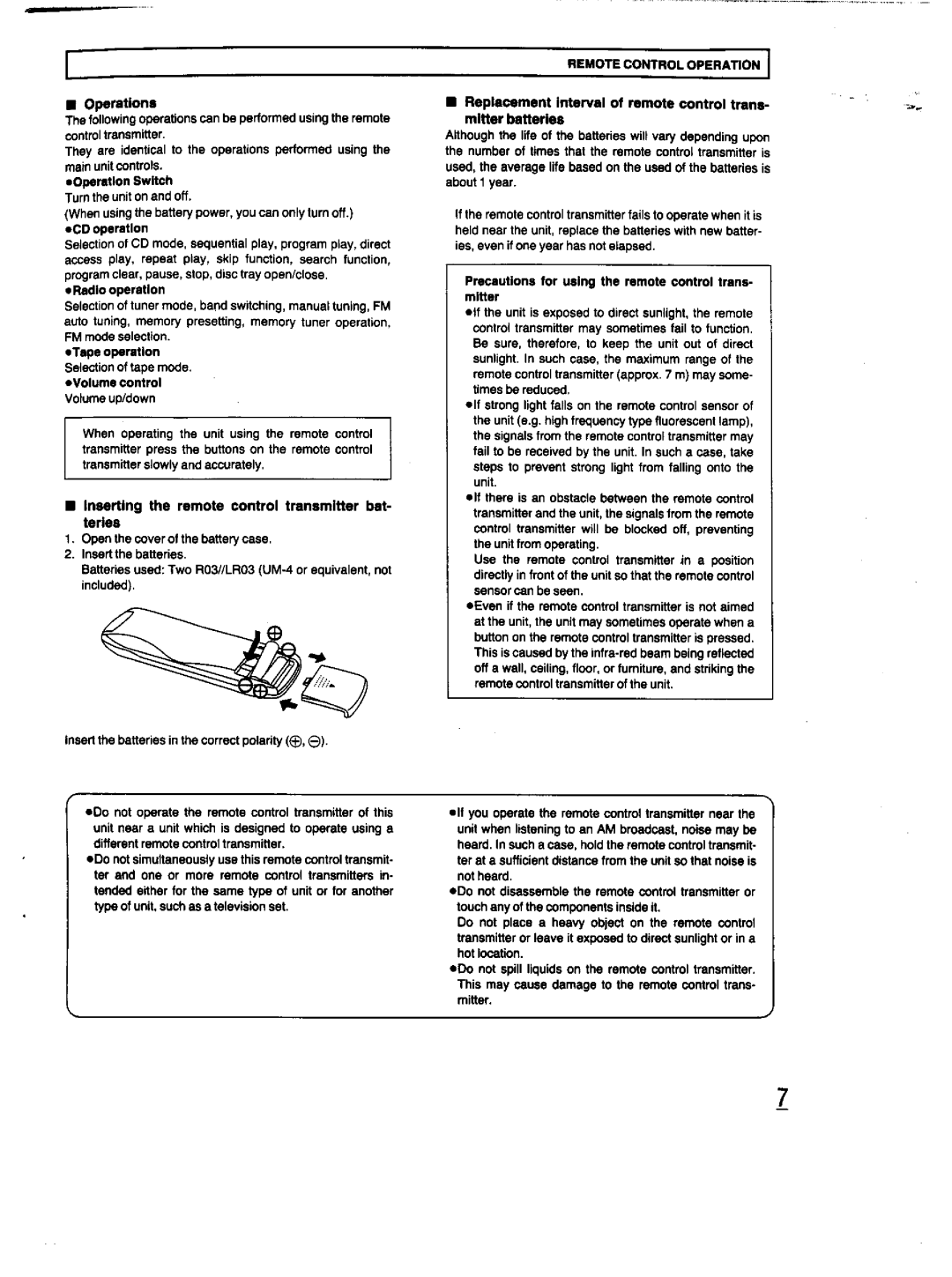 Panasonic RX-DT670 manual 