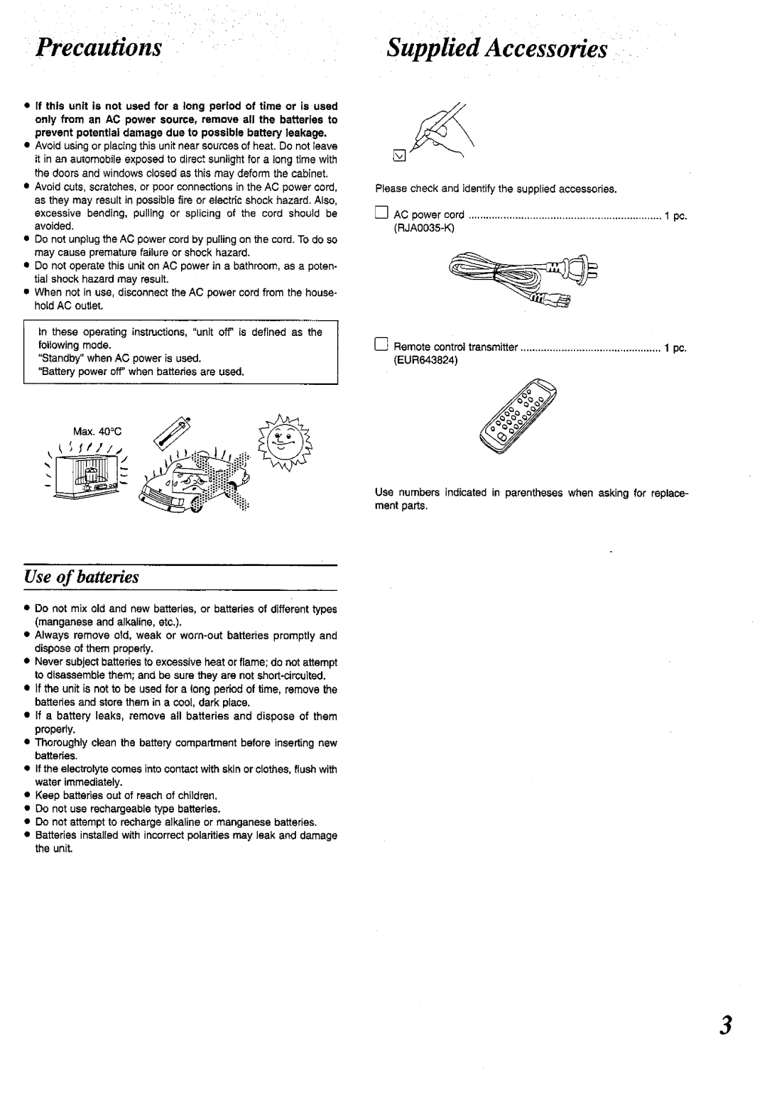 Panasonic RX-DT770 manual 