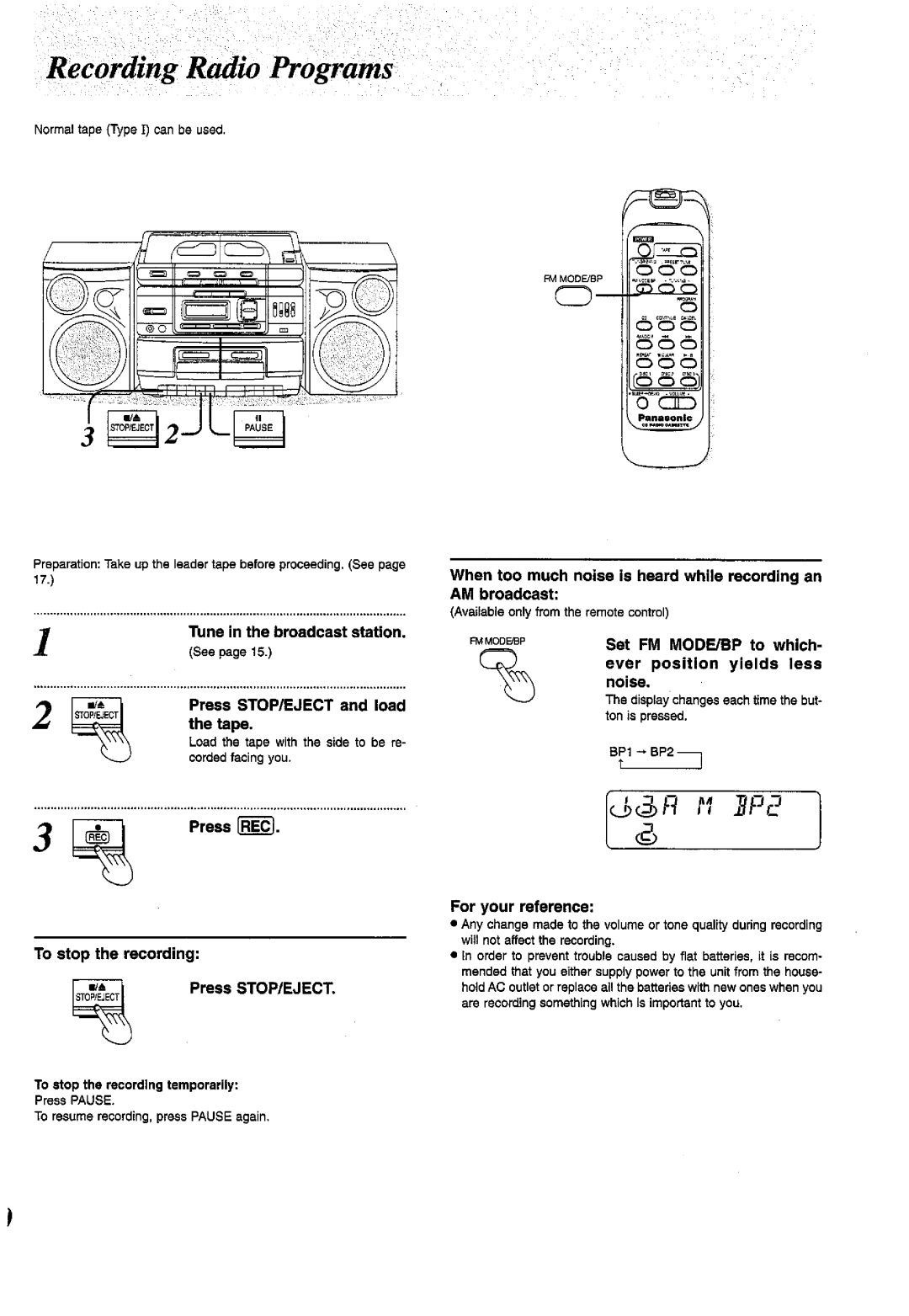 Panasonic RX-DT770 manual 
