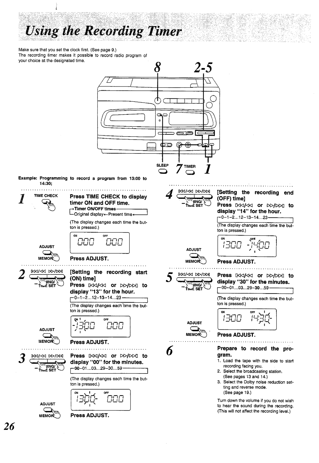 Panasonic RX-E300 manual 