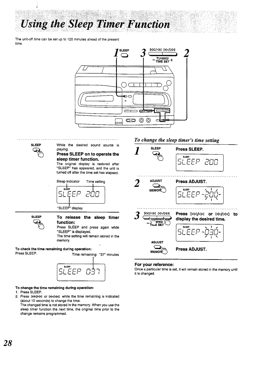 Panasonic RX-E300 manual 