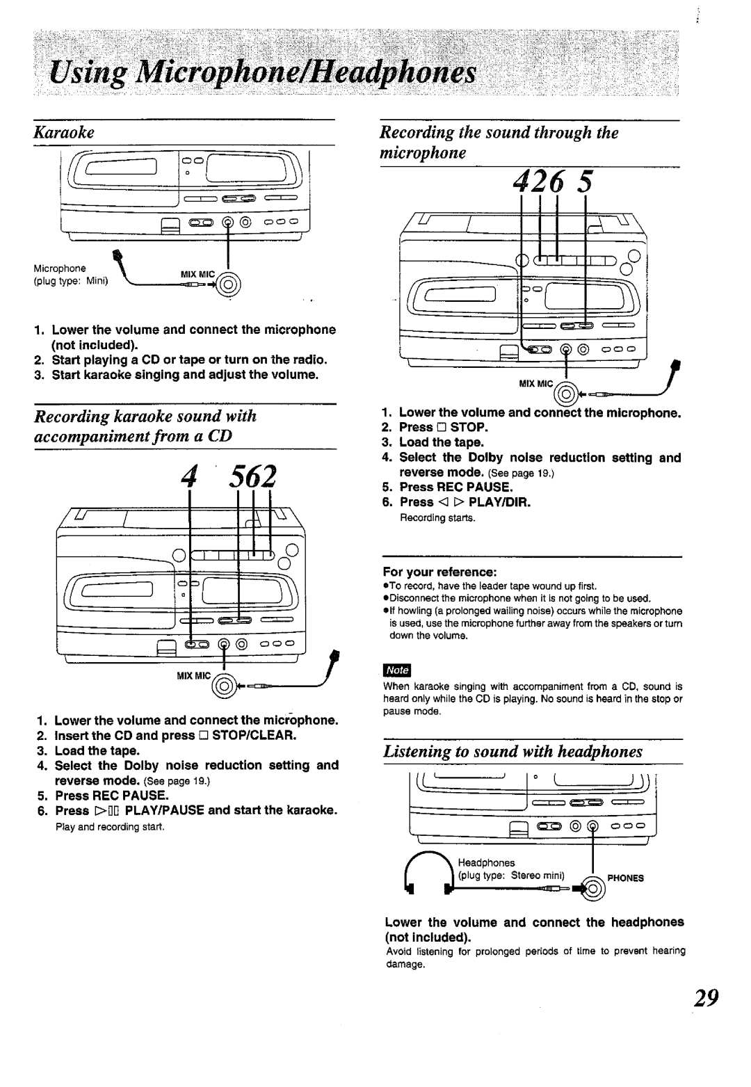 Panasonic RX-E300 manual 