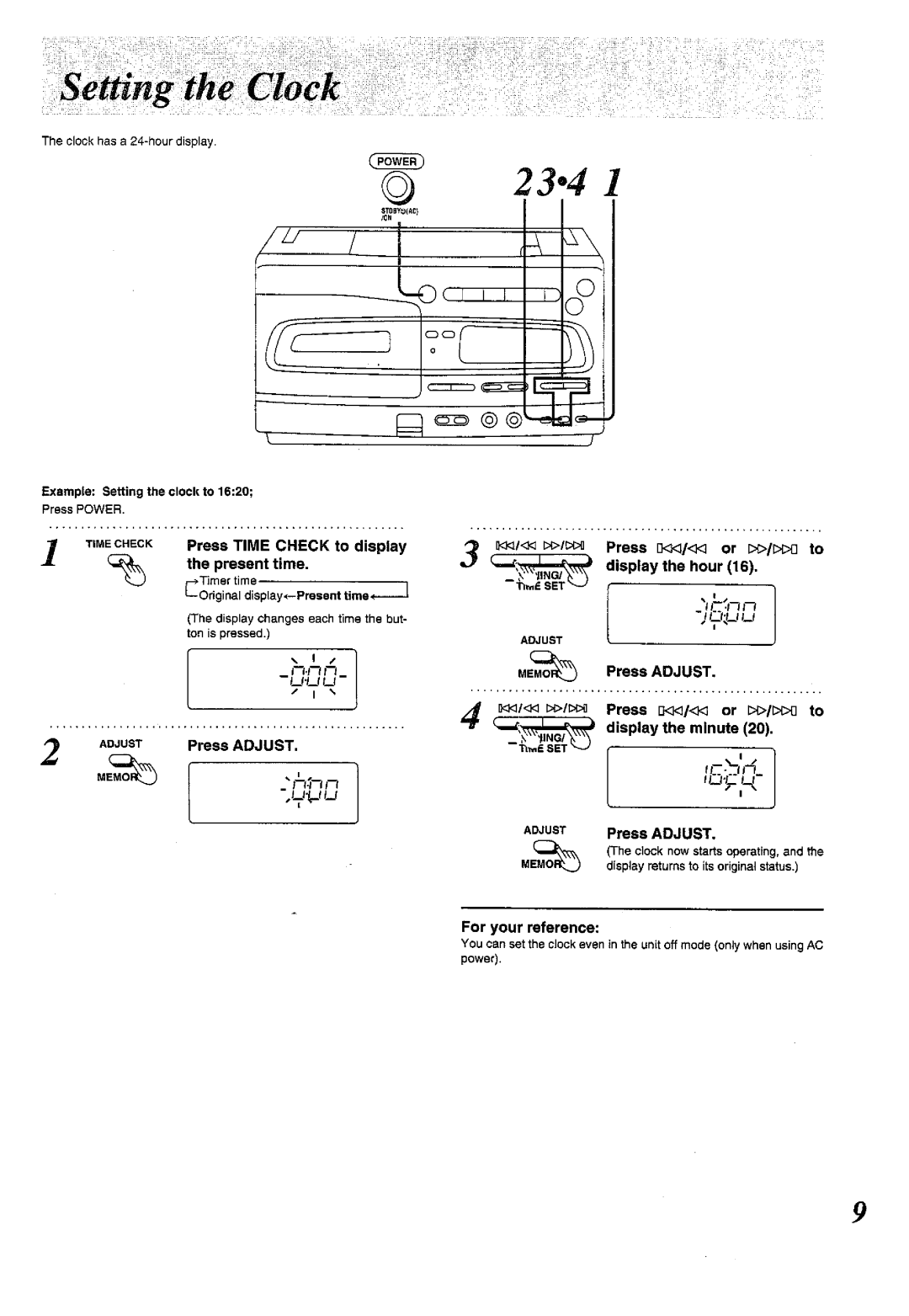 Panasonic RX-E300 manual 