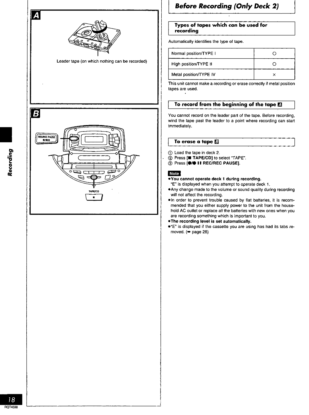 Panasonic RX-ED707 manual 