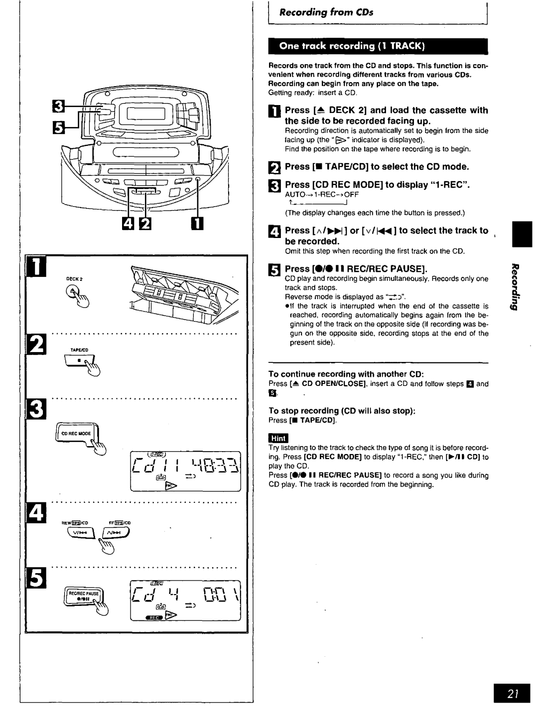 Panasonic RX-ED707 manual 