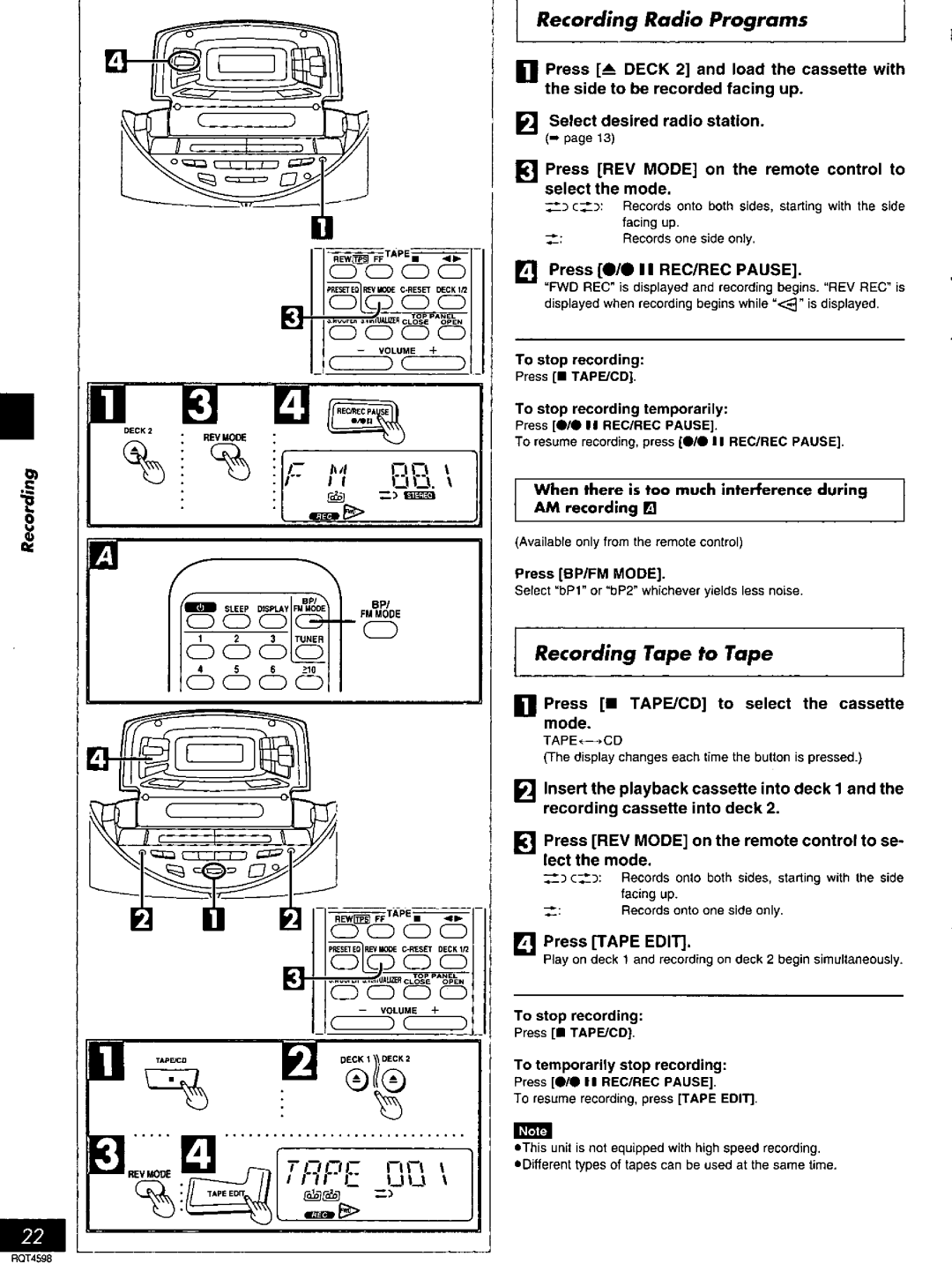 Panasonic RX-ED707 manual 