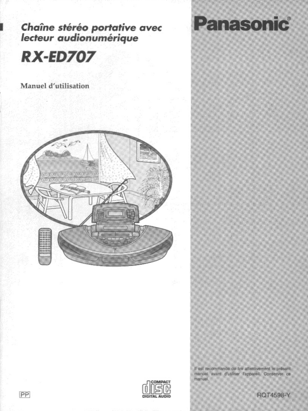 Panasonic RX-ED707 manual 