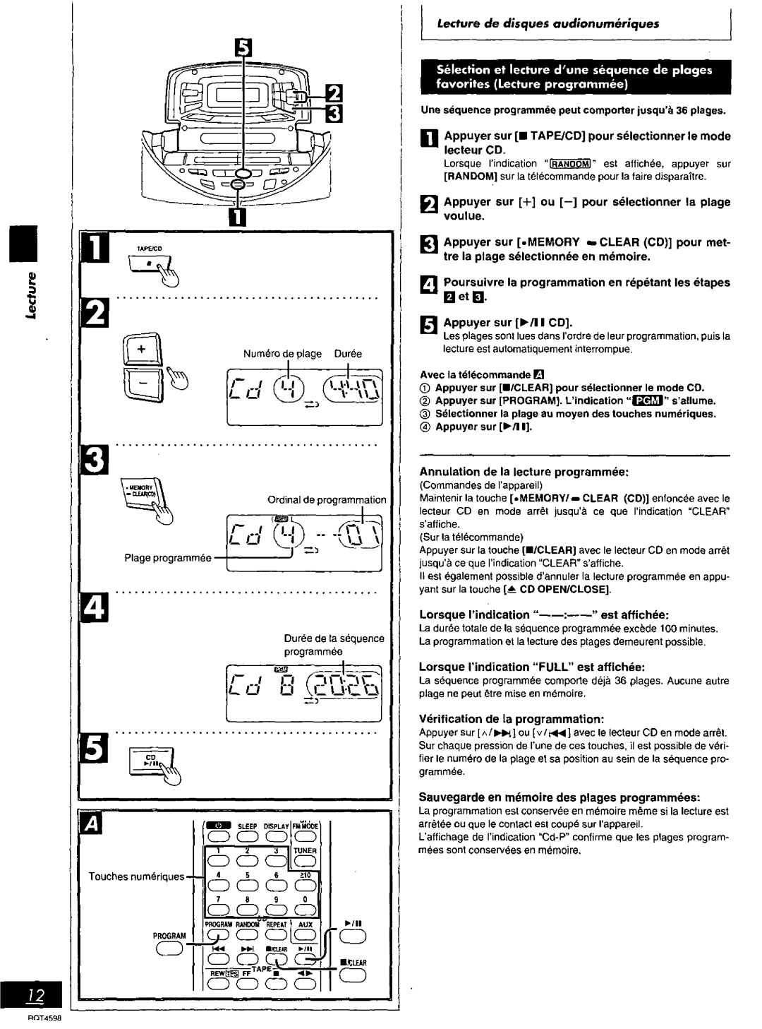 Panasonic RX-ED707 manual 