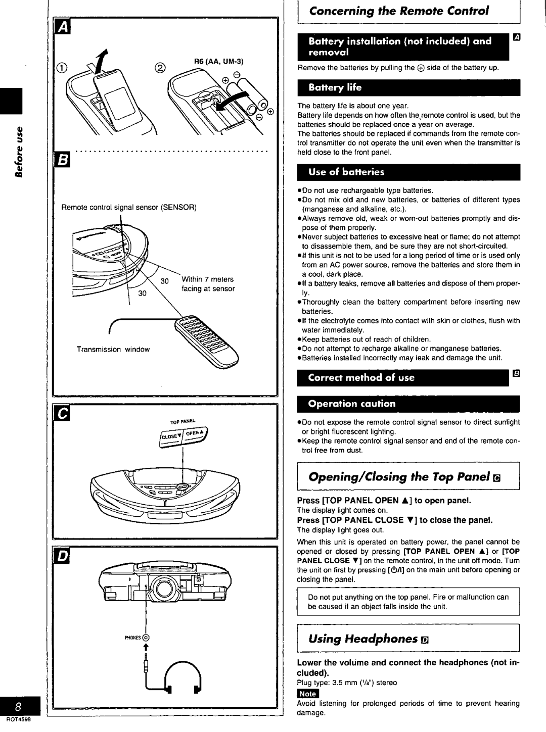 Panasonic RX-ED707 manual 