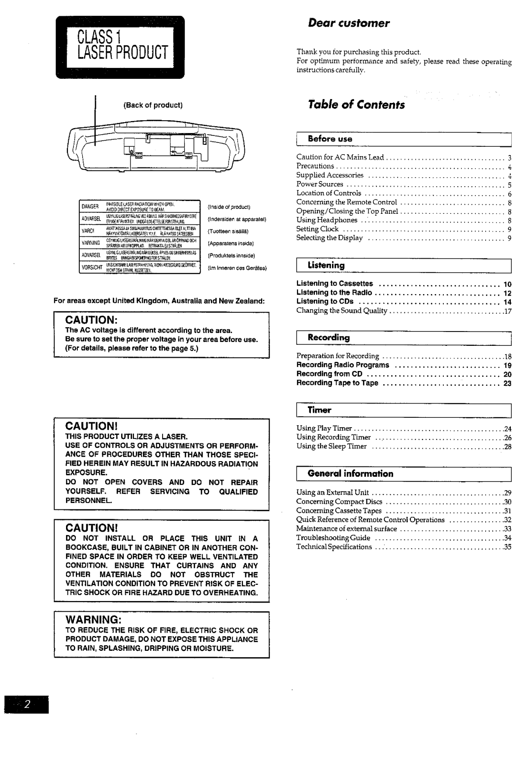 Panasonic RX-ED77 manual 