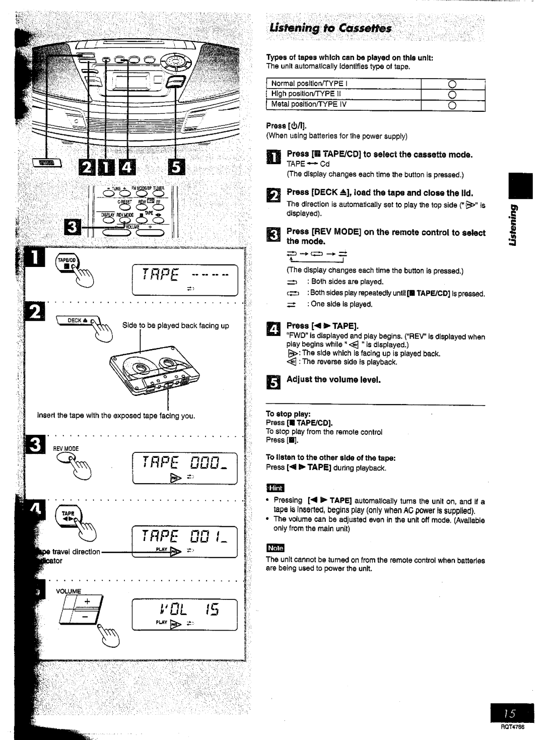 Panasonic RX-ES30 manual 