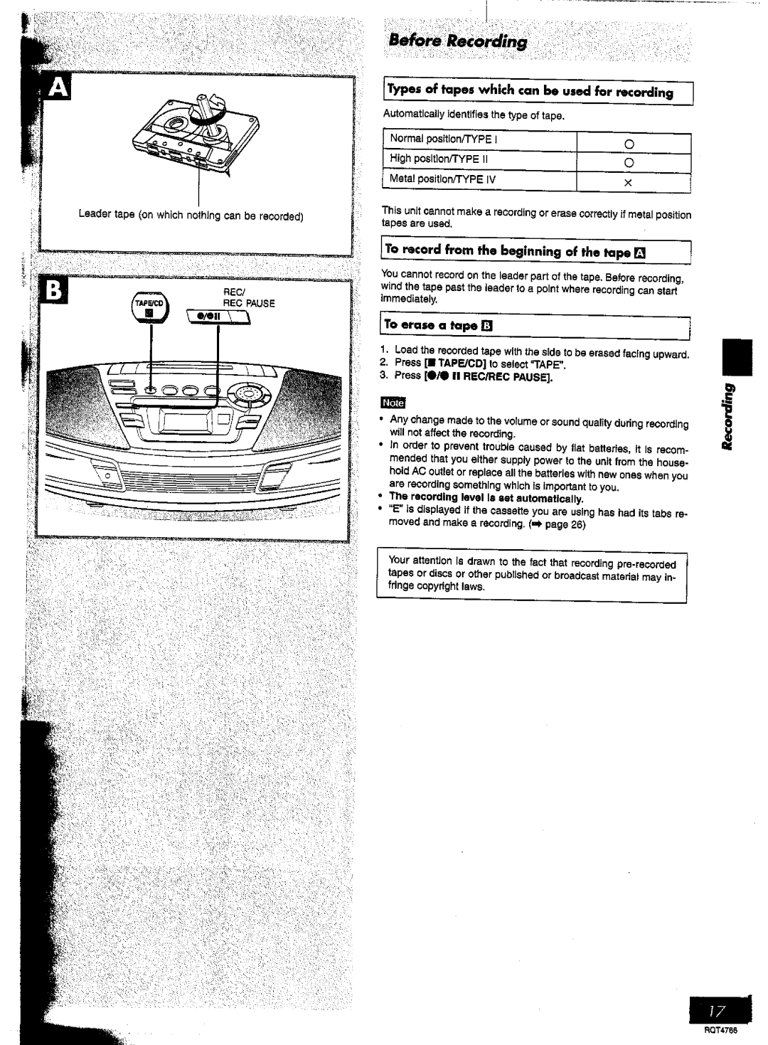 Panasonic RX-ES30 manual 