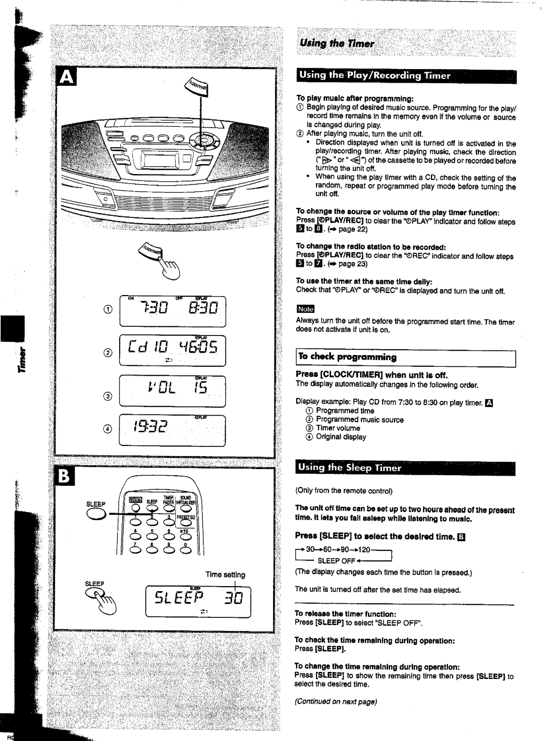 Panasonic RX-ES30 manual 