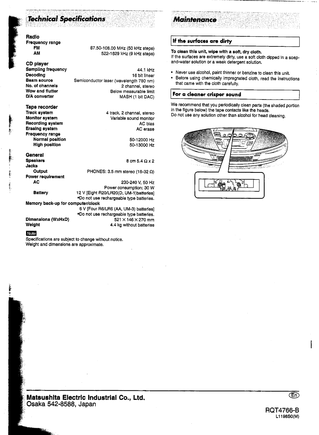 Panasonic RX-ES30 manual 