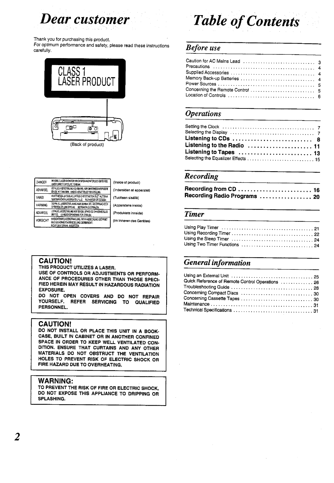 Panasonic RX-ES50 manual 