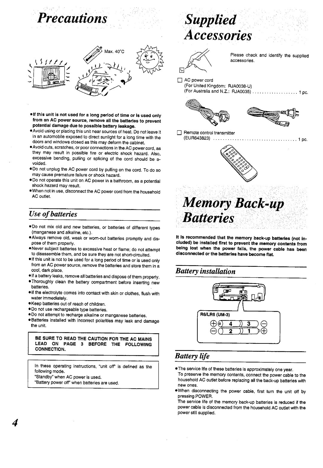 Panasonic RX-ES50 manual 