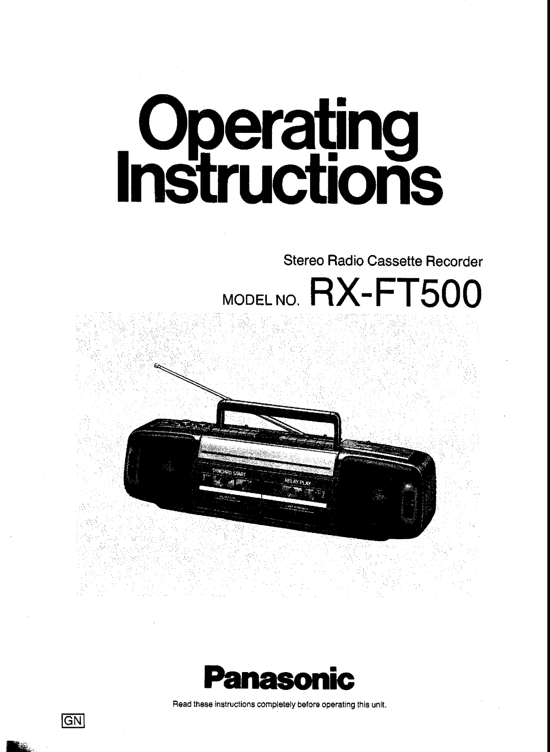 Panasonic RX-FT500 manual 
