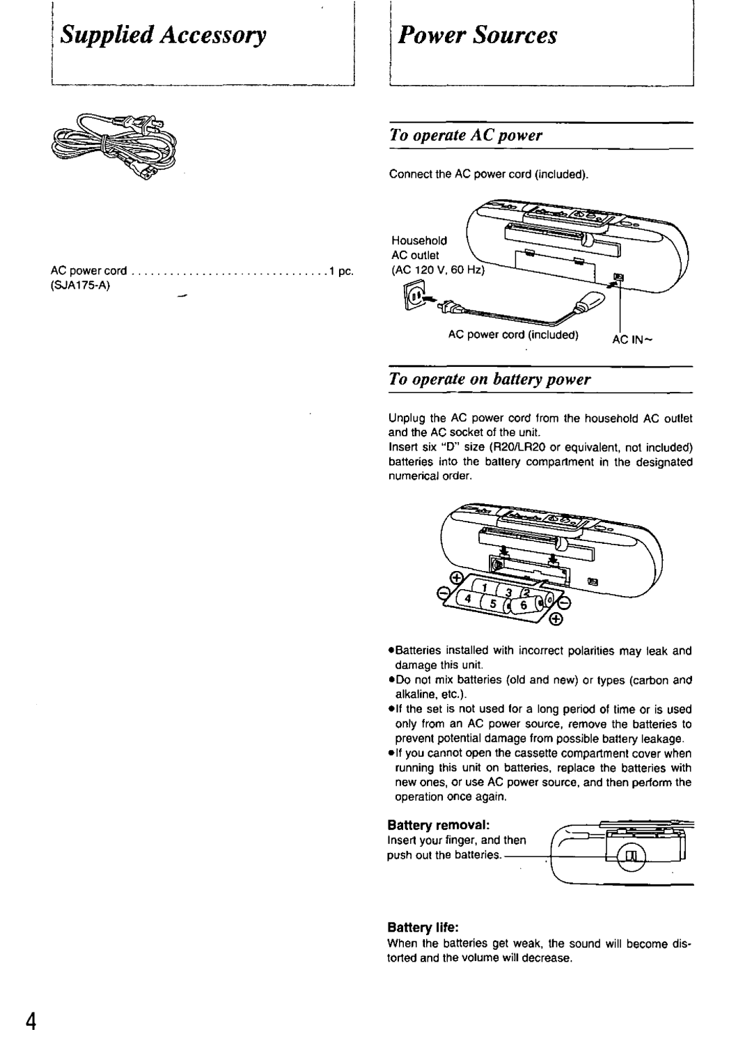 Panasonic RX-FT530, RQT2300-P manual 