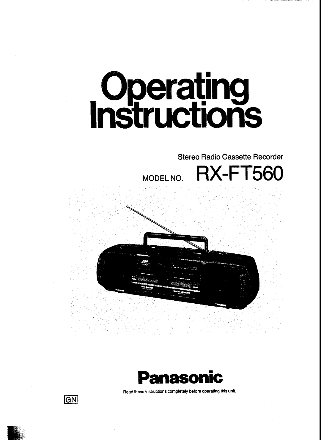 Panasonic RX-FT560 manual 