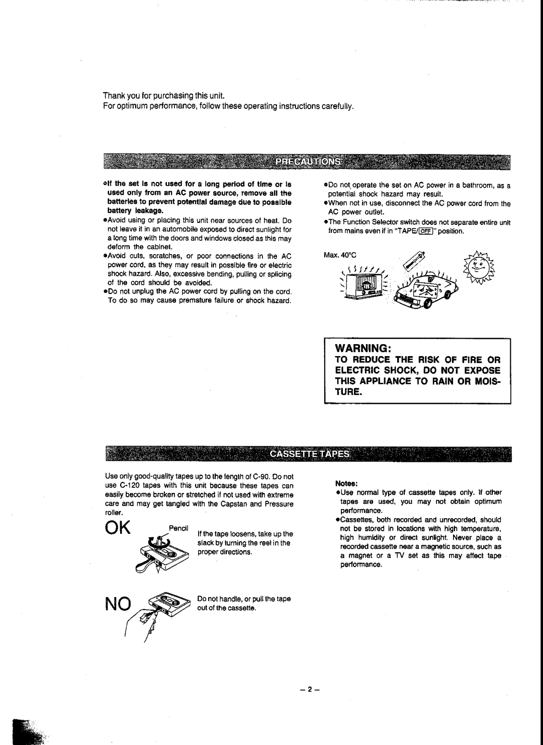 Panasonic RX-FT560 manual 