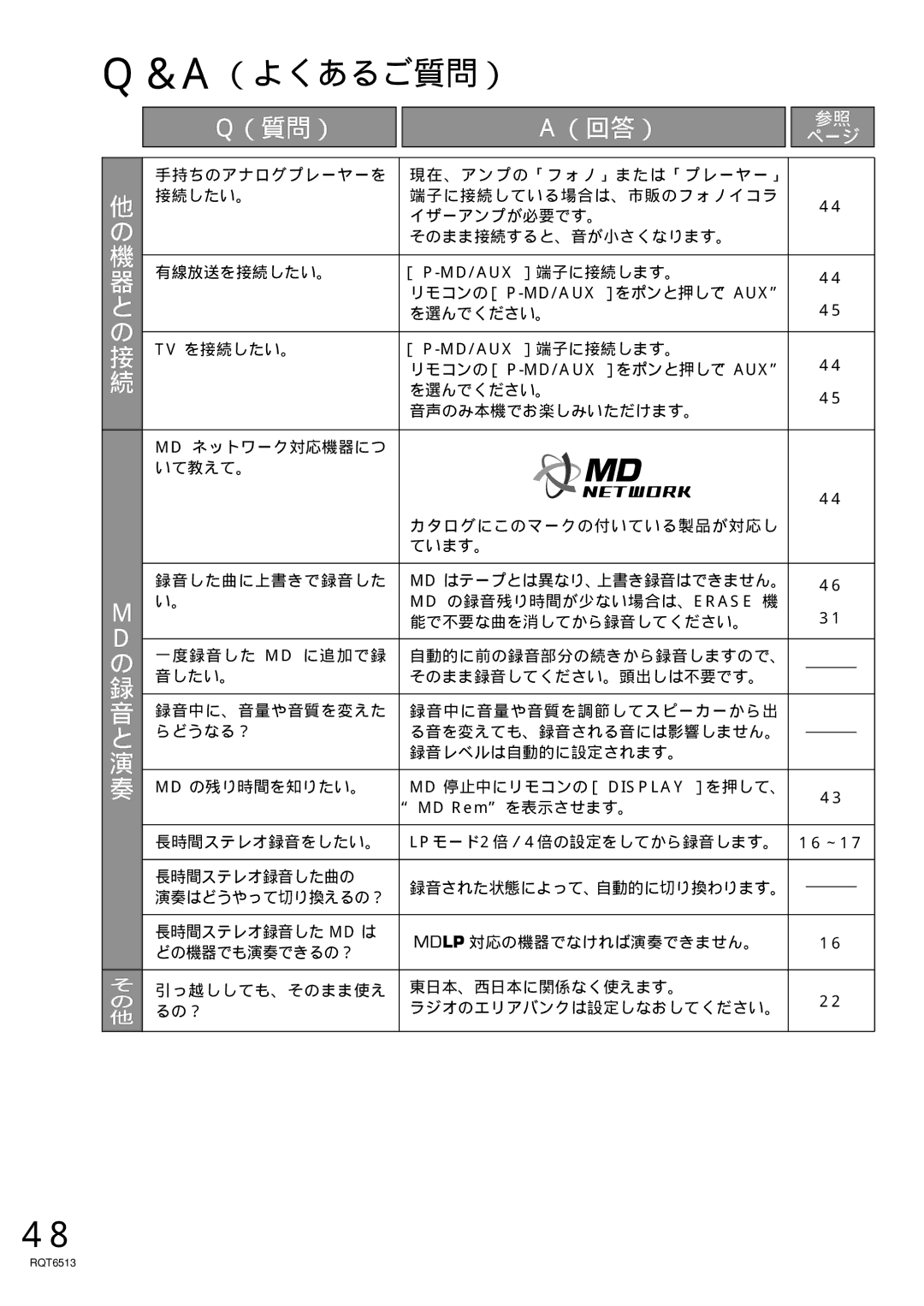 Panasonic rx-mdx60 manual ＆A（よくあるご質問）, 長時間ステレオ録音をしたい。 LPモード 2倍／ 4倍の設定をしてから録音します。 