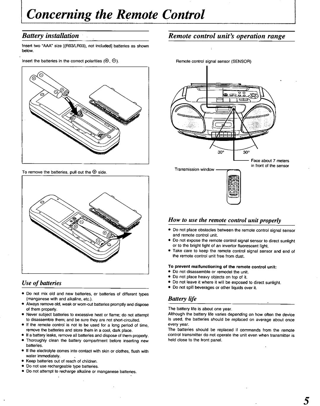 Panasonic RXDS22 manual 