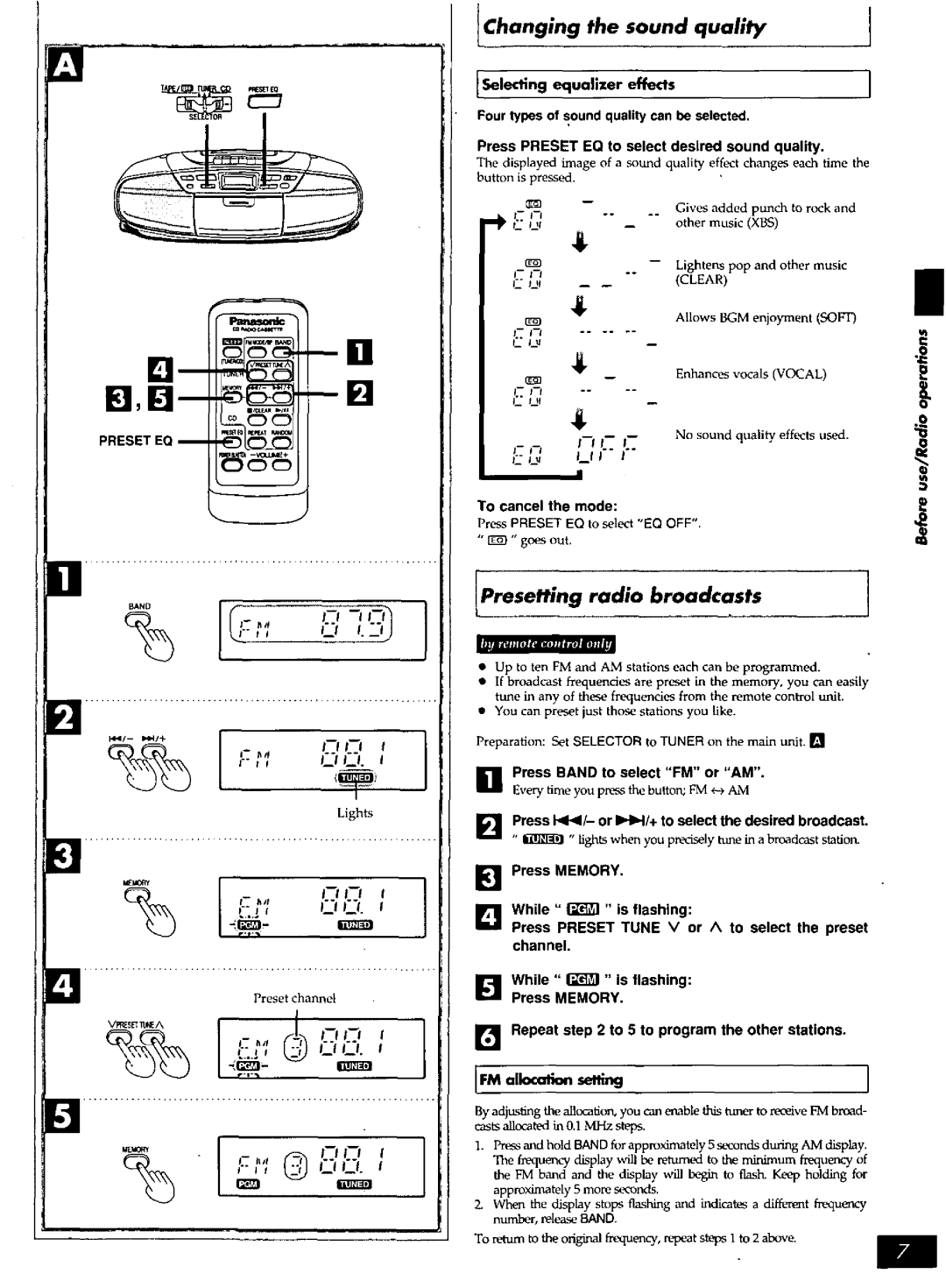 Panasonic RXDS27 manual 