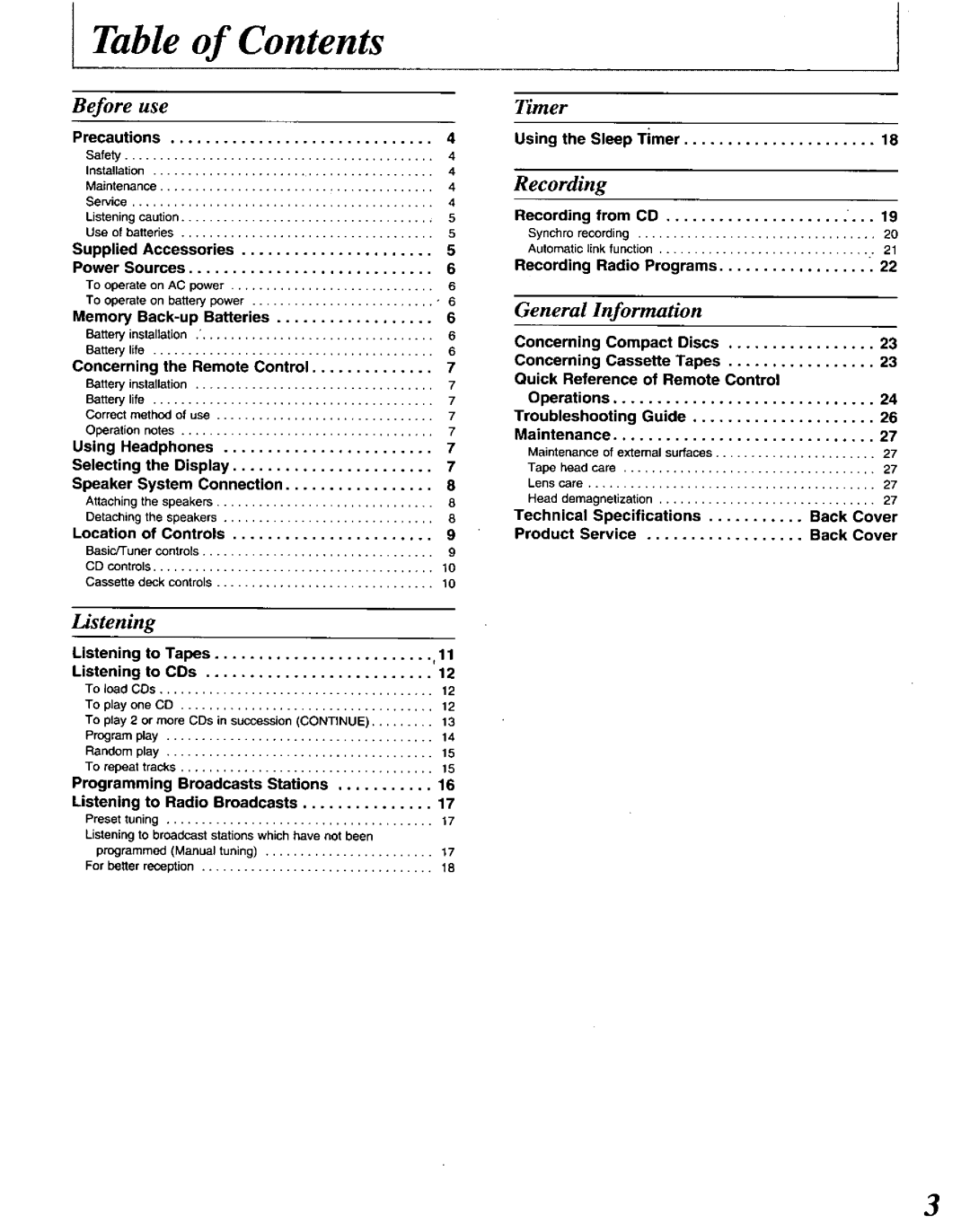 Panasonic RXDS750 manual 