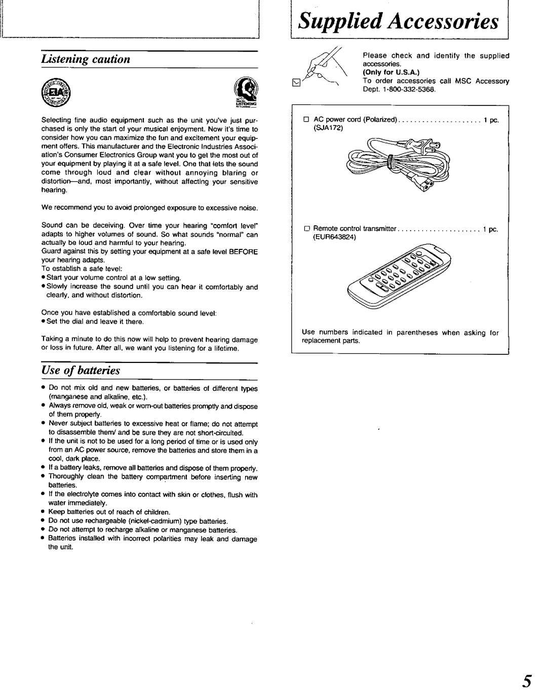 Panasonic RXDS750 manual 