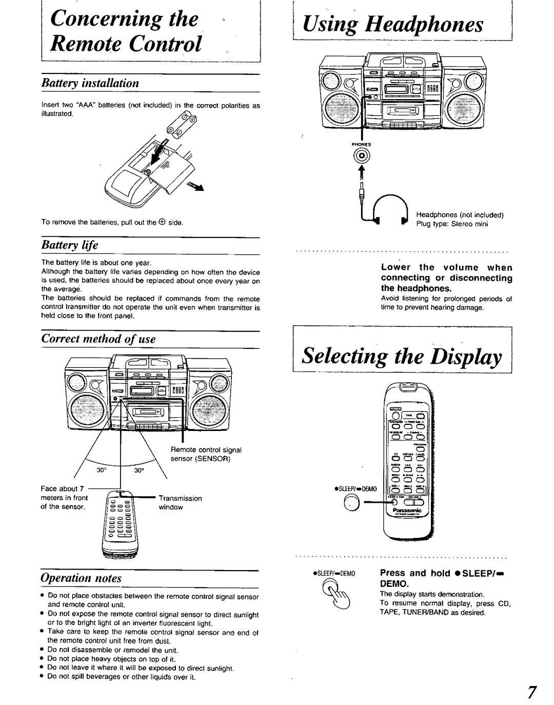 Panasonic RXDS750 manual 