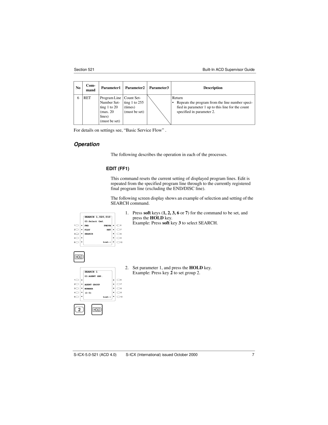 Panasonic S-ICX technical manual For details on settings see, Basic Service Flow 