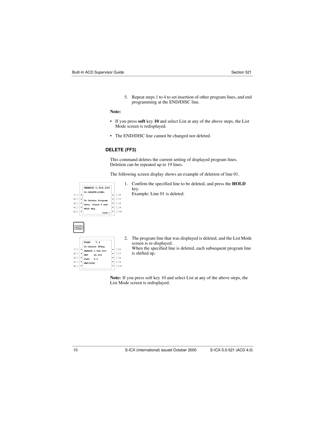 Panasonic S-ICX technical manual Delete FF3 