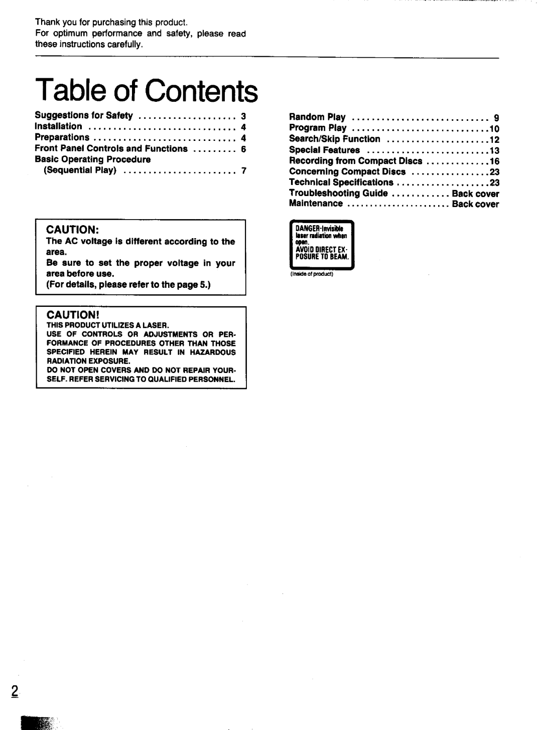 Panasonic S-PG340 manual 