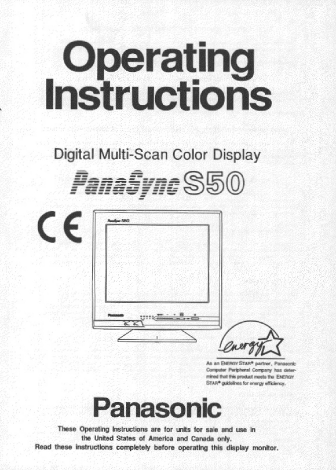 Panasonic S50 manual 
