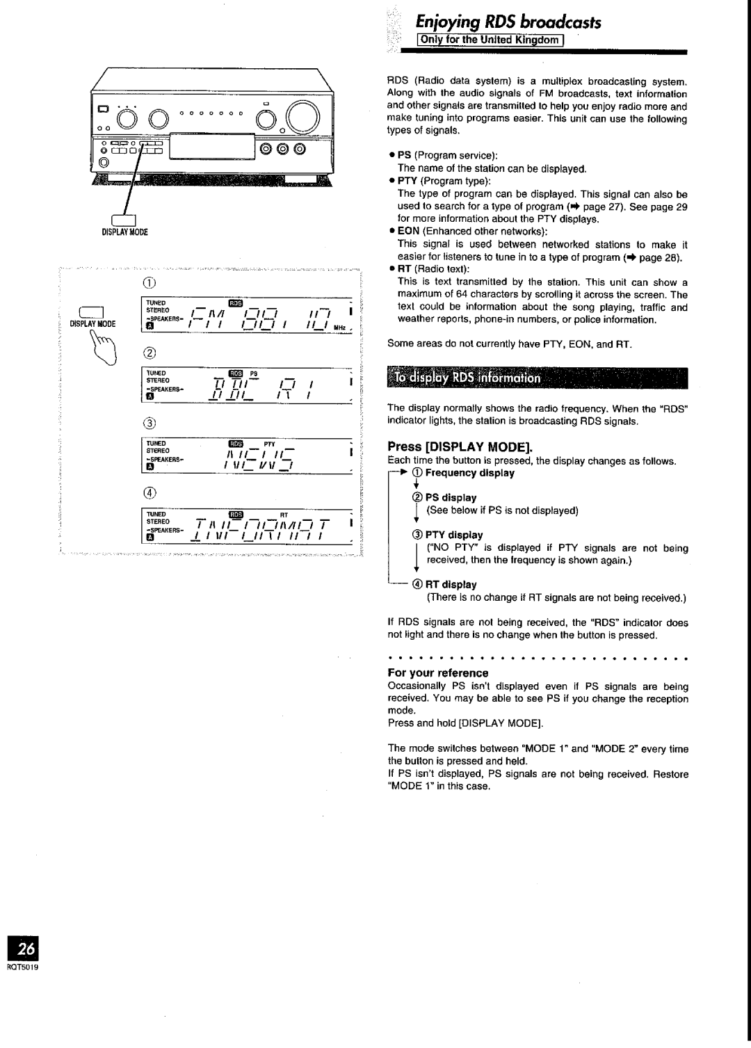 Panasonic SA-DX930 manual 