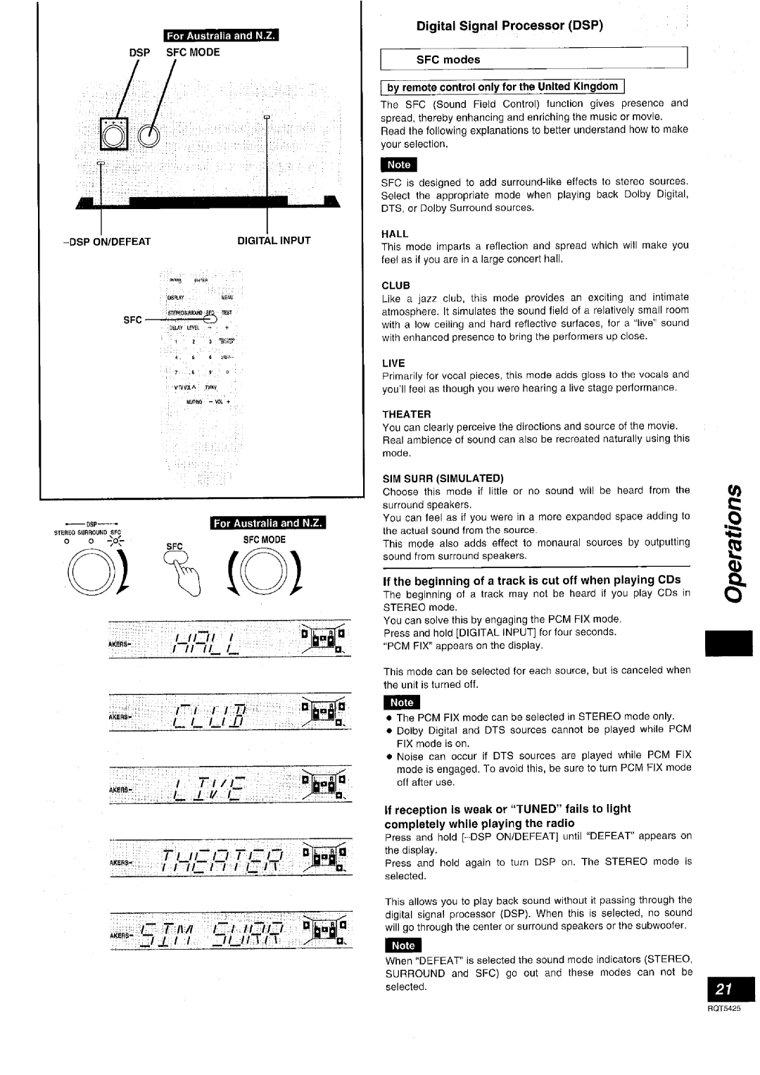 Panasonic SA-DX940 manual 