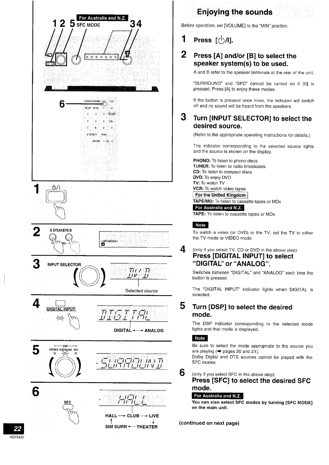 Panasonic SA-DX940 manual 